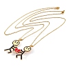 Valentine's Day 2Pcs Alloy Enamel Magnetic Heart Pendant Necklaces LS-NJEW-P305-01G-2