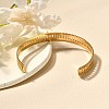 304 Stainless Steel Open Cuff Bangles for Women LS-BJEW-Z083-02G-05-3