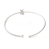 Rack Plating Brass Micro Pave Clear Cubic Zirconia Letter Open Cuff Bangles BJEW-A018-01P-X-3