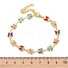 Butterfly Brass Link Bracelets for Woman BJEW-S157-03G-5