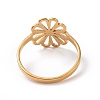 Ion Plating(IP) 201 Stainless Steel Flower Finger Ring RJEW-J051-30G-3