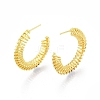 Brass Wire Swirl C-shape Stud Earrings EJEW-G322-04MG-2