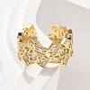 Brass Micro Pave Cubic Zirconia Cuff Finger Rings RJEW-C120-01G-2