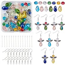 DIY Faceted Beads Earring Making Kit DIY-SZ0007-70