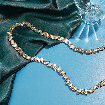 Glass Rhinestone Cup Chain FIND-GF0003-93-1