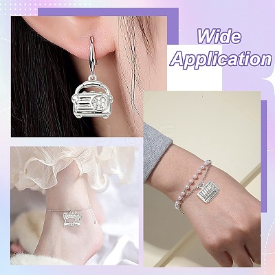 10Pcs 5 Styles Brass Micro Pave Clear Cubic Zirconia Pendants KK-CJ0004-26P-1