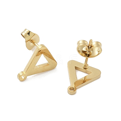 Triangle Ion Plating(IP) 304 Stainless Steel Stud Earring Findings STAS-I206-110G-1
