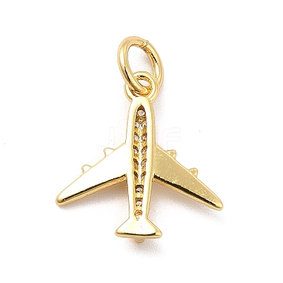 Rack Plating Brass Micro Pave Cubic Zirconia Charms X-KK-K270-39G-1