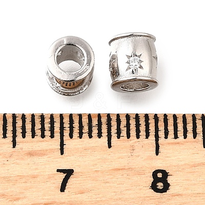 925 Sterling Silver Micro Pave Clear Cubic Zirconia Beads STER-F061-04A-P-1