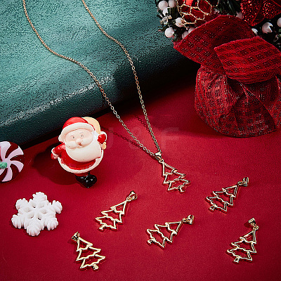 10Pcs Christmas Theme Brass Pendants KK-BBC0014-98-1