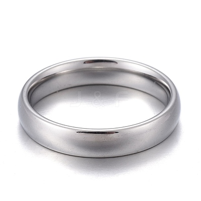Non-Tarnish 304 Stainless Steel Flat Plain Band Rings STAS-I160-C-P-1