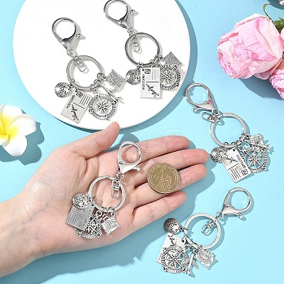 5Pcs Travel Alloy Keychain KEYC-YW00244-1