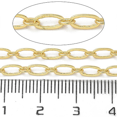 Rack Plating Oval Brass Link Chains KK-K392-61G-1