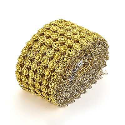 Plastic Sparkling Flower Shape Mesh Wrap Roll DIY-CJC0001-08B-1