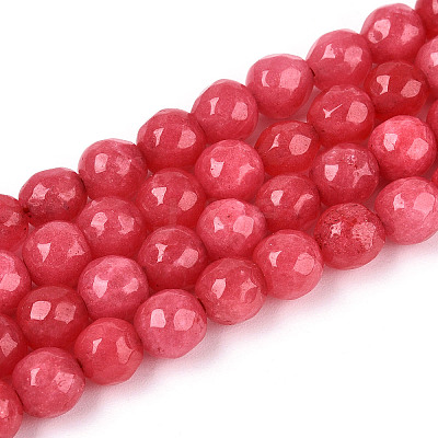 Dyed Natural White Jade Beads Strands G-T139-6mm-60-10-1