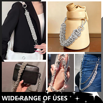 1Pc Rhinestone Braided Cord Bag Handles DIY-PH0036-47A-1