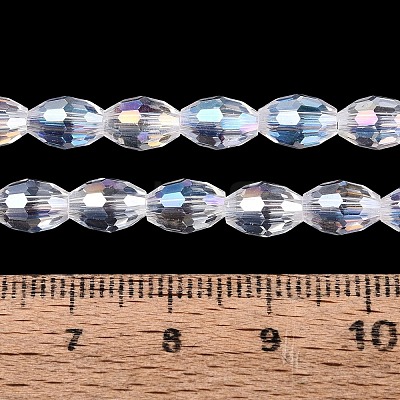Electroplate Transparent Glass Beads Strands GL-N002-01A-A01-1