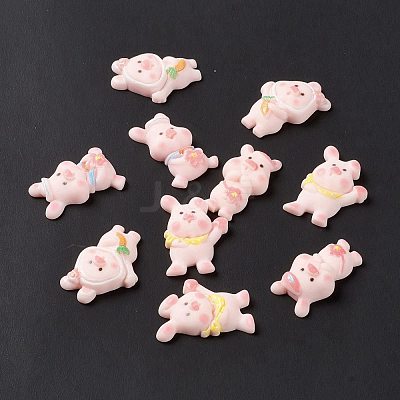 Spray Painted Resin Cabochons RESI-G031-13-1