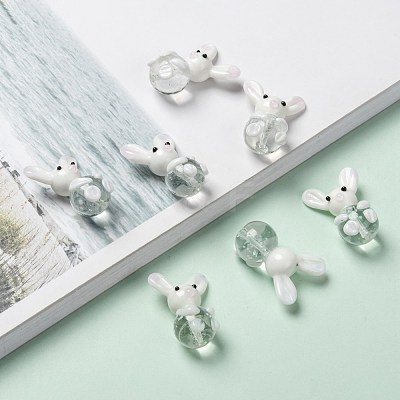 Handmade Bunny Lampwork Beads LAMP-P051-J01-1