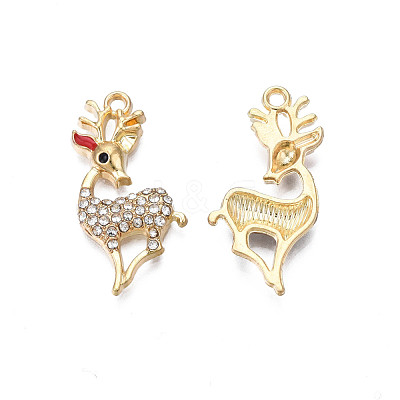 Rack Plating Alloy Enamel Pendants ENAM-N055-118-1