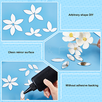 200Pcs 2 Styles Mirror Surface Mosaic Tiles Glass Cabochons DIY-OC0012-43-1
