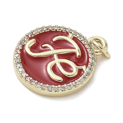 Brass Micro Pave Cubic Zirconia Pendants KK-K368-14G-1