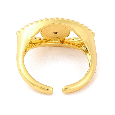 Brass Micro Pave Clear Cubic Zirconia Open Cuff Rings RJEW-U009-12G-1