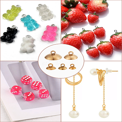 10Pcs 5 Styles 304 Stainless Steel Bead Cap Pendant Bails STAS-LP0005-20-1