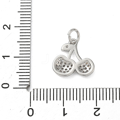 Brass Pave Clear Cubic Zirconia Charms KK-A273-31P-1