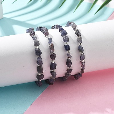 Natural Iolite Chips Bracelets for Women BJEW-H623-01S-03-1