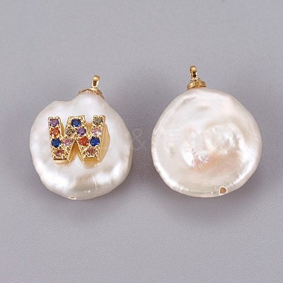 Natural Cultured Freshwater Pearl Pendants PEAR-F008-32G-W-1