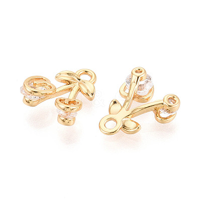 Brass Pave Cubic Zirconia Charms KK-N263-104G-1