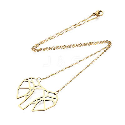 201 Stainless Steel Origami Pendant Necklaces LS-NJEW-T009-JN090-2-40-1