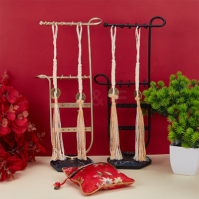 4Pcs 4 Styles Macrame Cotton Cord Hanging Ornaments HJEW-OC00275-1