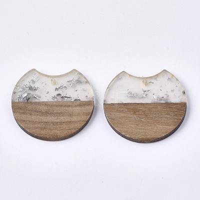 Resin & Walnut Wood Pendants RESI-T023-A-11I-1