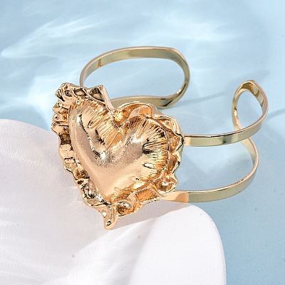 Alloy & Iron Cuff Bangles for Women BJEW-F501-04KCG-1