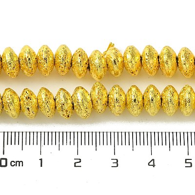 Electroplated Natural Lava Rock Beads Strands G-I360-P01-01-1