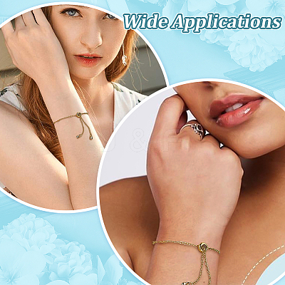 16Pcs 2 Colors Adjustable 304 Stainless Steel Cable Chains Bracelets Making AJEW-ME0001-03-1