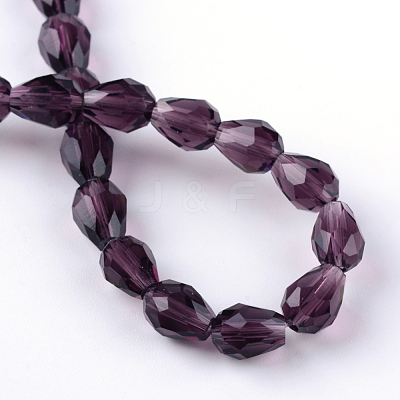 Transparent Glass Bead Strands GLAA-R024-6x8mm-09-1