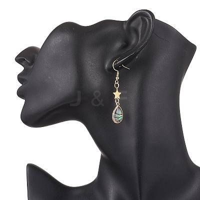 5 Pairs 5 Styles Brass Enamel Dangle Earrings EJEW-JE06570-1