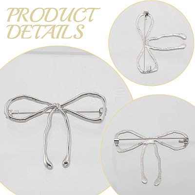 Bowknot Alloy Brooches for Women JEWB-WH20003-09P-1
