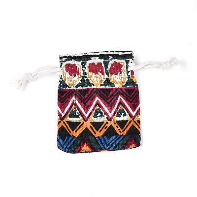 Ethnic Style Burlap Packing Pouches ABAG-N009-06A-01-1