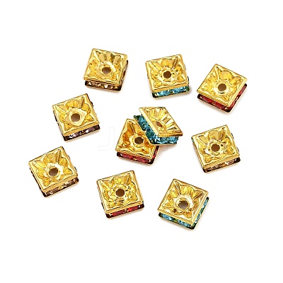 Brass Rhinestone Spacer Beads RSB074NFG-1