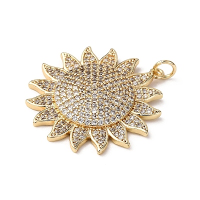 Brass Micro Pave Cubic Zirconia Pendants KK-A264-01G-1