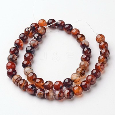 Natural Striped Agate/Banded Agate Beads Strands G-D845-05-8mm-1