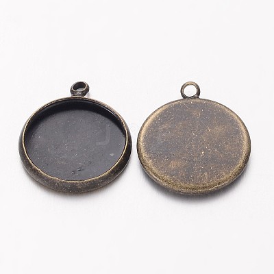 Brass Pendant Cabochon Settings X-KK-B534-D-AB-NF-1