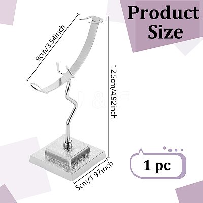 Moon Shaped Alloy Crystal Ball Holder PALLOY-WH0816-007S-1
