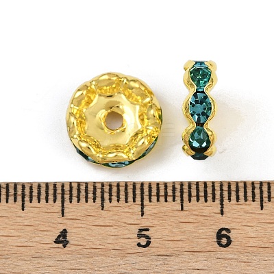 Brass Rhinestone Spacer Beads RB-A014-L12mm-03G-1