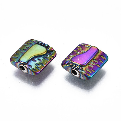 Rack Plating Rainbow Color Alloy Beads PALLOY-S180-359-1