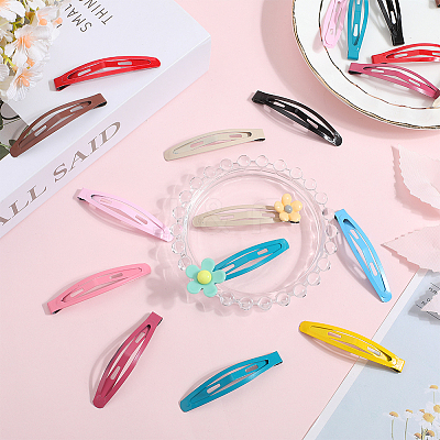 4 Sets Iron Snap Hair Clips AJEW-SC0003-37A-01-1